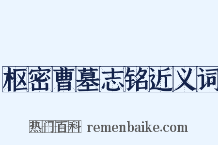 枢密曹墓志铭近义词是什么意思的图片